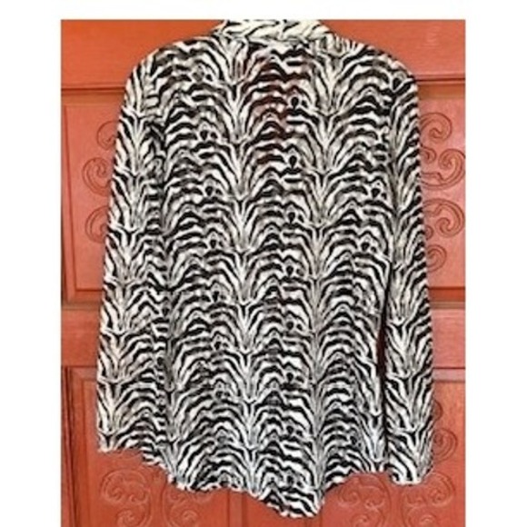 Wrangler‎ Zebra Print Western Sheer Shirt Women's Long Sleeve Animal Snaps Small - Picture 3 of 8
